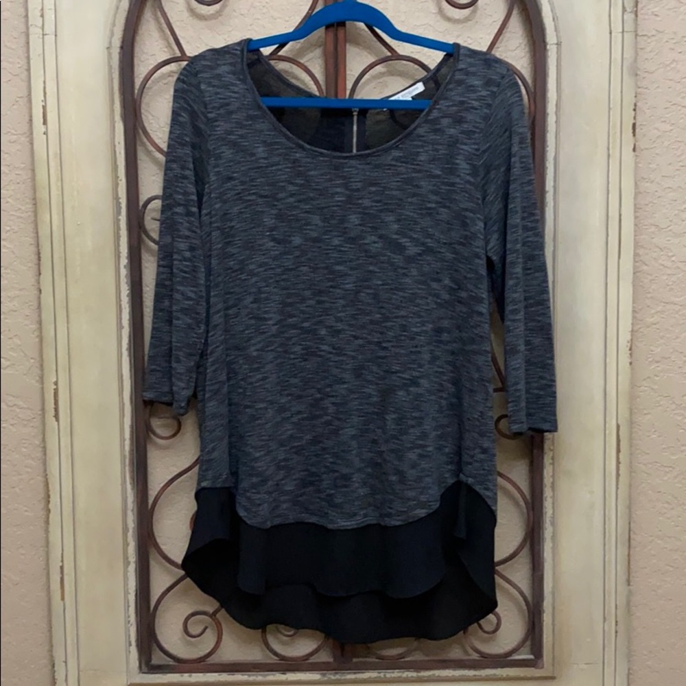 Green Envelope Layered Look Blouse